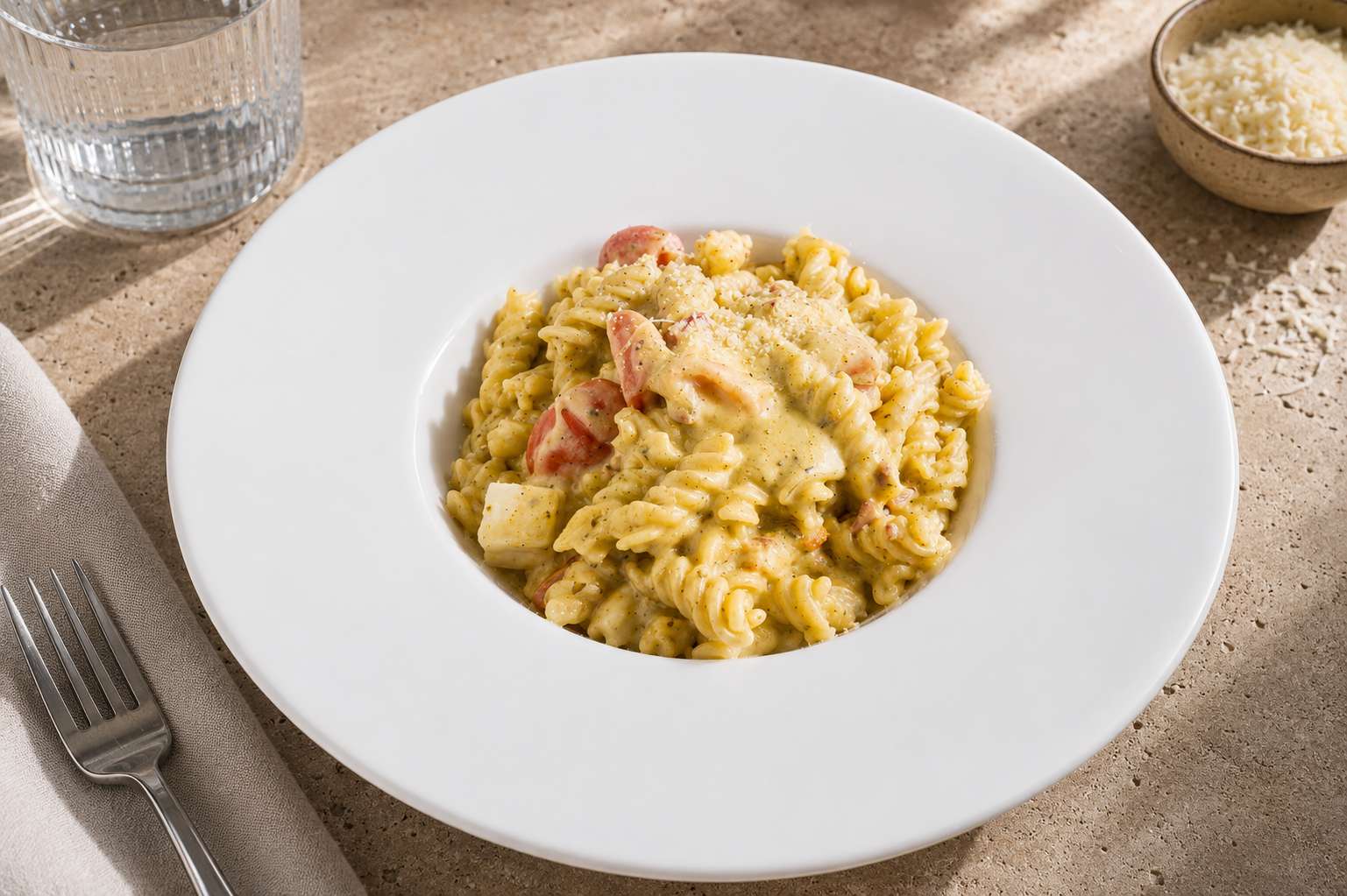 Prosciutto caprese pasta